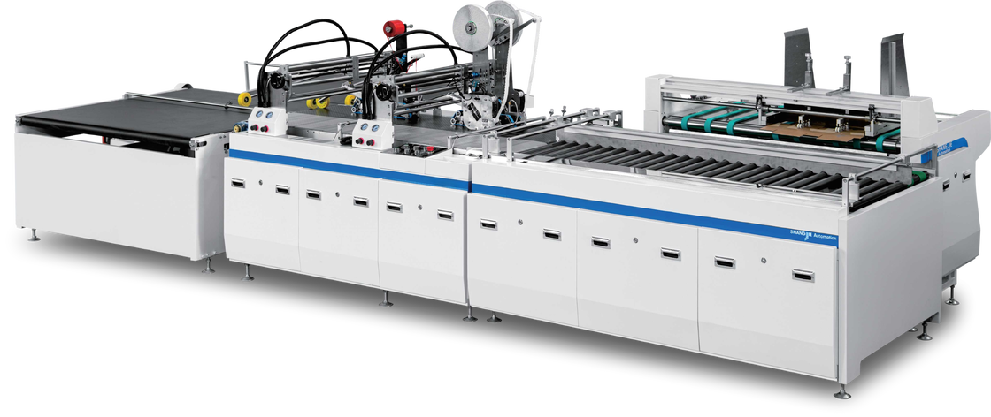Μηχανή κόλλησης διπλής όψης LY-1450WG-900 για κουτιά με φερμουάρ, συμβατή με πολλαπλούς τύπους κουτιών, ευρύ φάσμα μεγεθών, υποστηρίζει χαρτόνι, προσαρμόσιμο πλάτος ταινίας